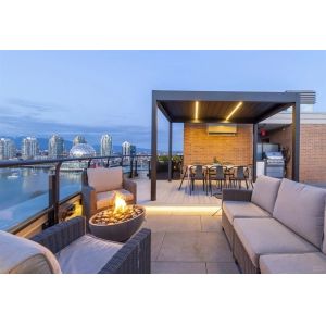 Retractable Electric Aluminum Louver Roof Waterproof And Dimmable