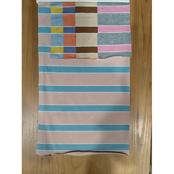 Buy Breathable Durable Striped Material Fabric For T-Shirt at wholesale prices