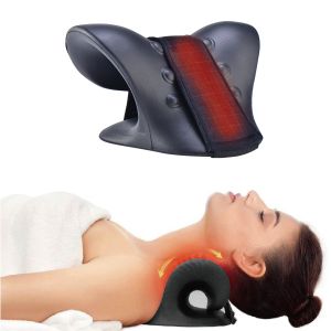 Ergonomic C-Shaped Cervical Massage Pillow with Deep Massage & Cervical Traction and Gentle Heating Therapy