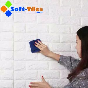 White 70x77cm Xpe Foam Wall Stickers 3d Wallpaper 4mm Thickness