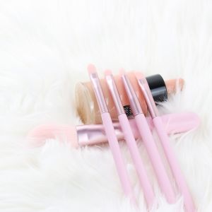 Synthetic Hair 5pcs Portable Travel Cosmetic Brushes Full Face
