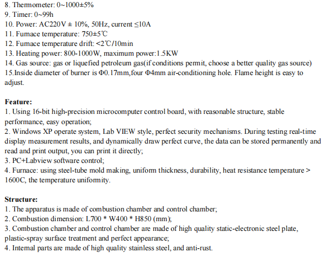 YYF007 Micro-computer Building Non-Combustibility Test Apparatus