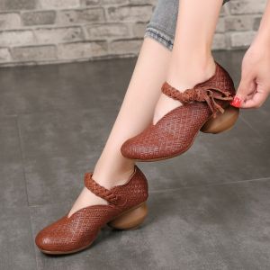 S020 2020 spring and summer new leather original handmade casual round toe thick