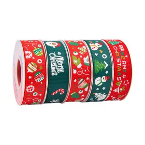 2cm 2.5cm Christmas Printed Ribbons ISO14001 Personalised Xmas Ribbon