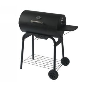 Smokeless Barrel Smoker BBQ Grill with Piezoelectric Ignition and Convenient