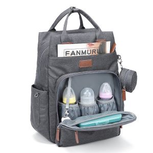 17L Polyester Cotton Foldable Diaper Bag Backpack 40*30*13CM