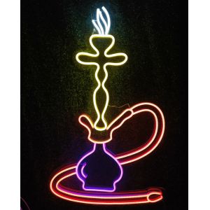 Hookah Shisha Handmade Neon Sign PMMA Silicone Material Transparent Backing