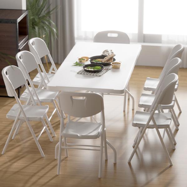 Modern Design Stock size Portable Plastic White Folding Banquet Table for Picnic Party