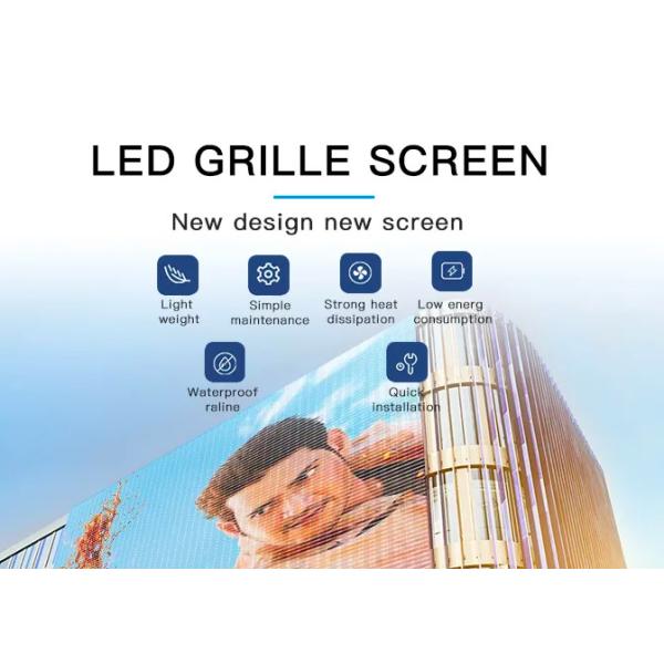 9300k Waterproof Glass Led Mesh Screen Wall High Brightness for Advertising