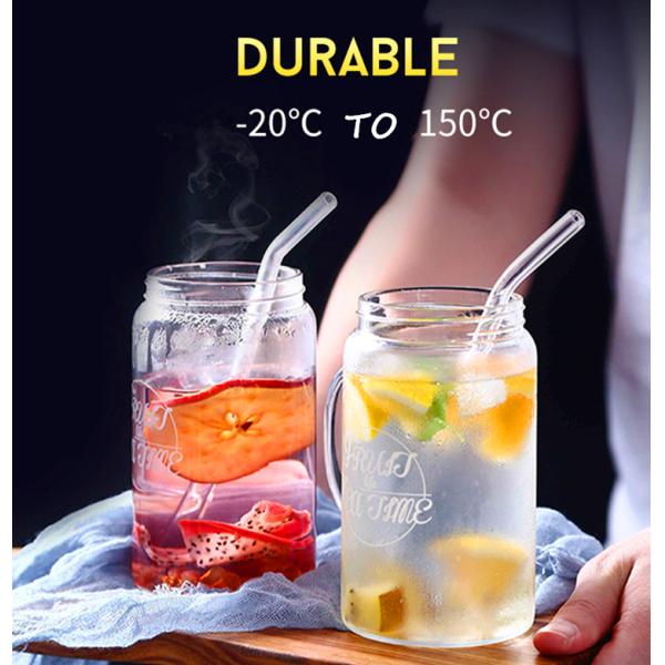 Heat Resistant Drinking Borosilicate Glass Straw Eco Friendly