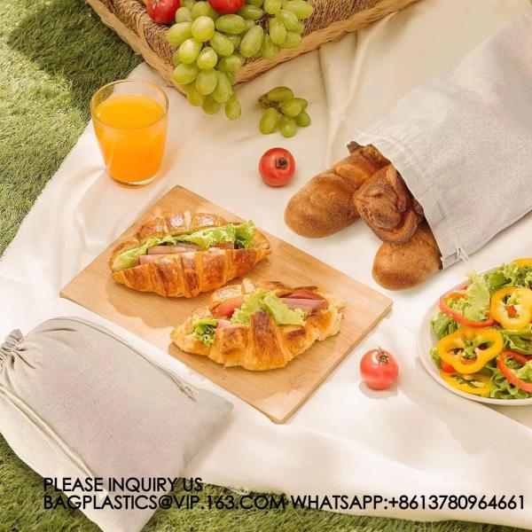 Burlap Linen Bread Bag Cloth Bread Bags, Linen Bread Bags Large Reusable Bread Bags For Homemade Bread Sourdough