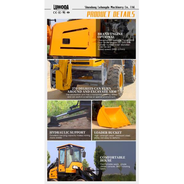 Hot Sale Four-wheel Drive Mini Backhoe Excavator Loader Small Backhoe Loader Diesel Wheel Loader for Sale