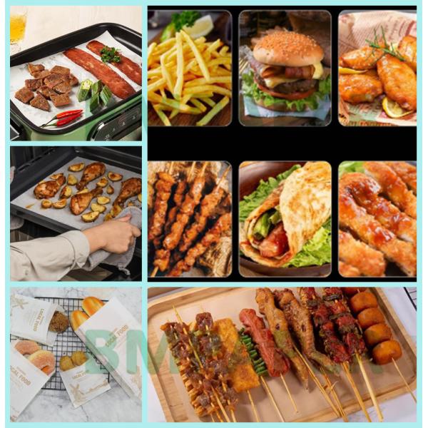  PFAS Free 35gsm 40gsm Kit 7 White Greaseproof Paper For Fried Food 105cm