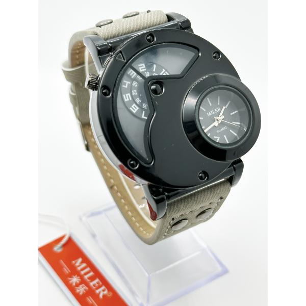 Durable Denim Quartz Wrist Watch Custom Logo With Secure Hook Buckle
