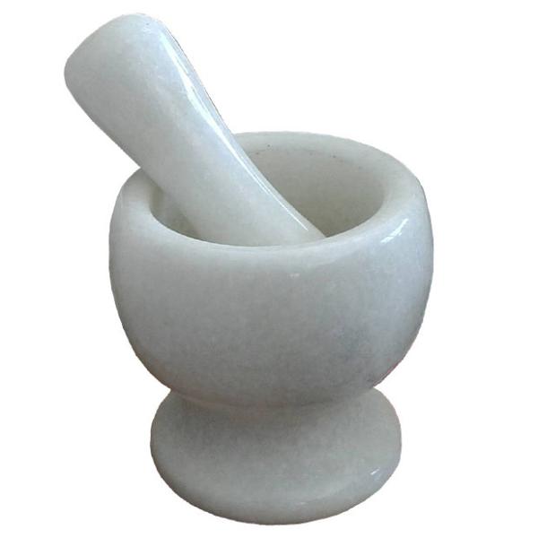 Buy Kitchenware Marble Stone Mortar And Pestle Grinder White at wholesale prices