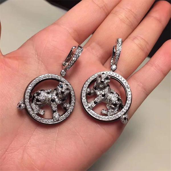 Buy C Earrings full of diamonds leopar  white gold yellow gold rose gold diamond earring  Jewelry factory in Shenzhen, China at wholesale prices
