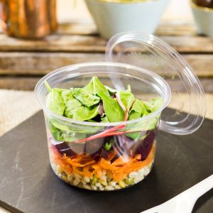 Customized PLA Salad Cup Compostable Transparent Clear Cold Frozen Food