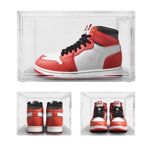 Household Acrylic Drop Front Shoe Box Transparent Stackable
