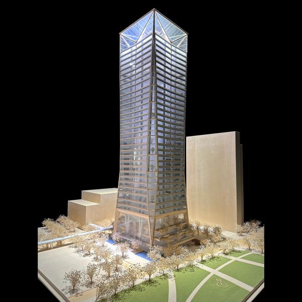 Buy 1/200 scale Wooden Miniature Skyscraper Model Qianhai Office Building Project at wholesale prices