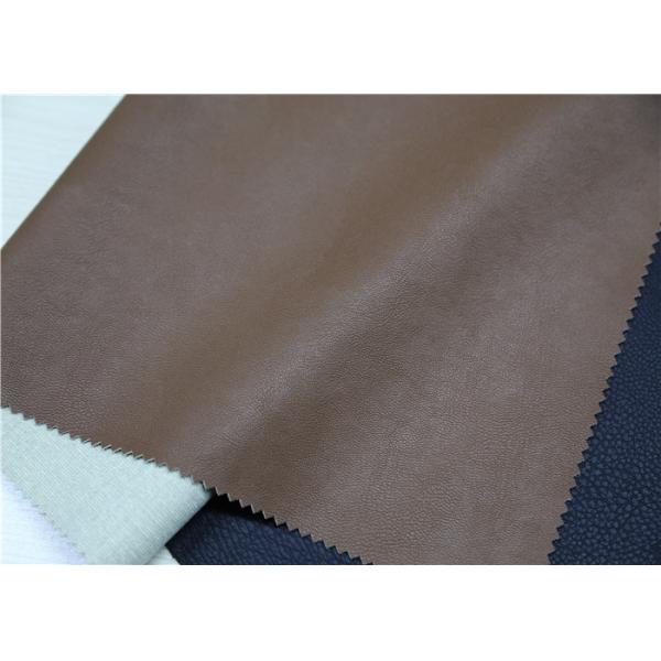 Buy Embossed Brown Faux Leather Fabric , Faux Leatherette Fabric Abrasion Resistant at wholesale prices