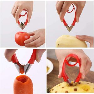 Ergonomic Strawberry Stem Remover Tool , Commercial Strawberry Slicer