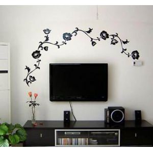 Waterproof Antique Designer Wall Flower Stickers G122, Floral Wall Stickers