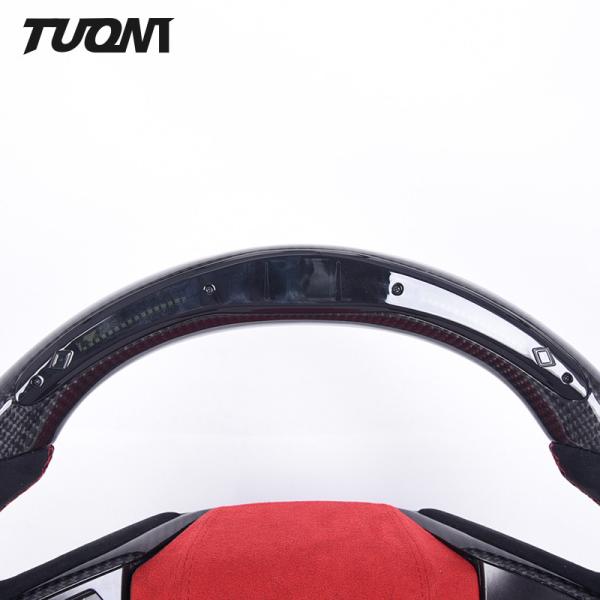 LED Smart Black Alcantara Carbon Fiber Steering Wheel For Honda Civic