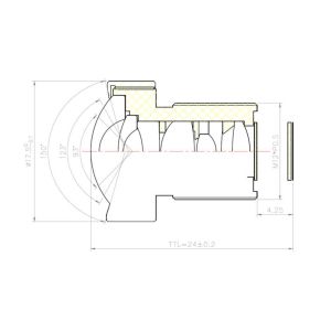 Quality 1/2.3&quot; 2.8 mm wide angle S mount lens , 16 megapixel , HFOV 125 degree, F2.4, good for Aptina MT9P031,CCL123028MPF for sale