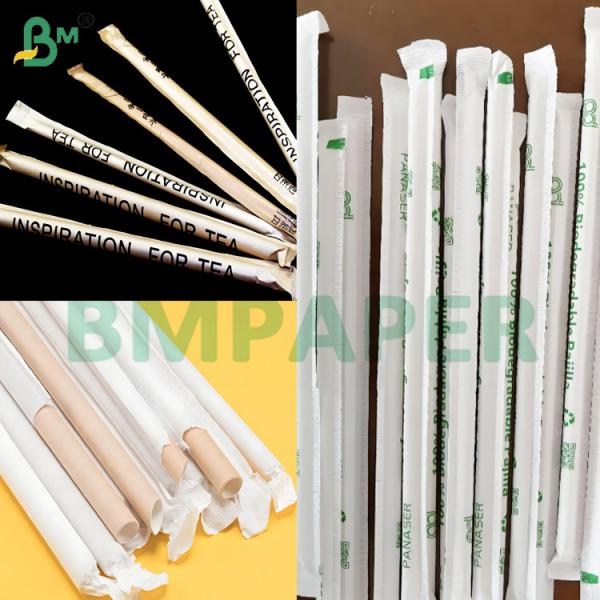 22-53mm White Food Safe Straw Packing Kraft Paper Rolls Printable