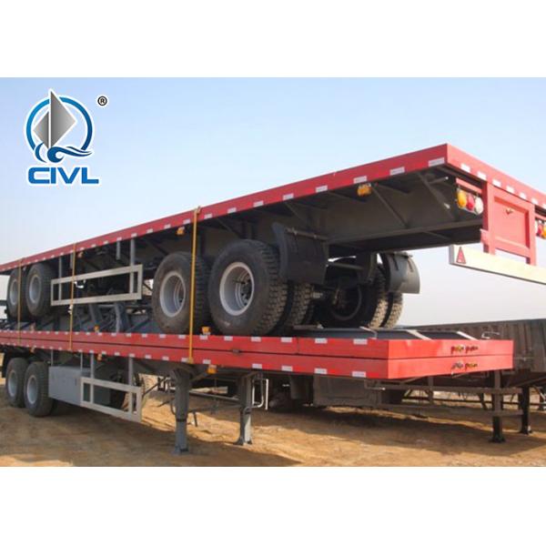 Buy CIVL Loading Construction Machines Hydraulic Flatbed Semi Trailers 3 Axles 80 Tons 17m at wholesale prices