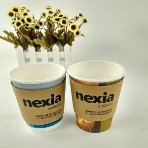 Disposable Coffee Cups With Lids And Sleeves , Disposable Coffee Cup Sleeves
