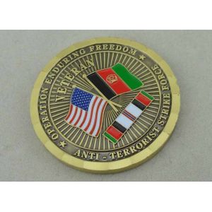 Anti-Terrorist Strike Force Personalized Coin, Soft Enamel, Antique Brass,