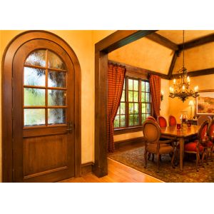 House Main Solid Wood Doors EPE Inside Durable Frame With Front Grill Designs