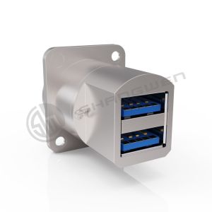 9Pin Shielded Dustproof Double Port USB Type A/B 3.0 Data Cable Connector Custom