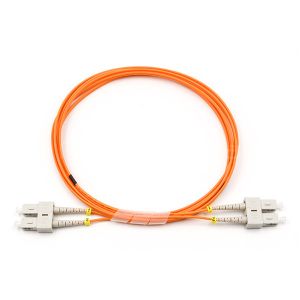 China SC UPC To SC UPC Fiber Optic Patch Cable Duplex 62.5/125 OM1 Multimode OFNR 2.0mm Orange on sale