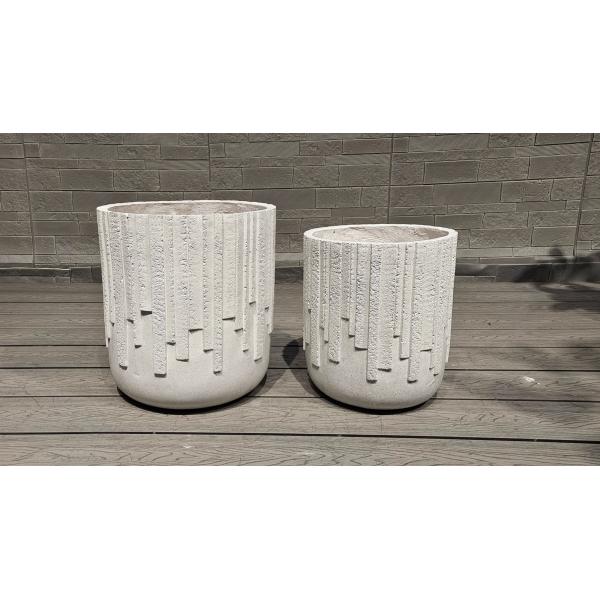 Hand Carve Finishing Fiber Cement Pot Customed For Outdoor Centerpieces