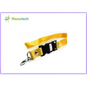 White Customize Lanyard USB Flash Drives High Capacity File Transfer
