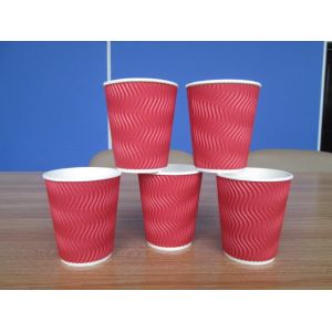 China factory Disposable hot sale Ripple paper cups