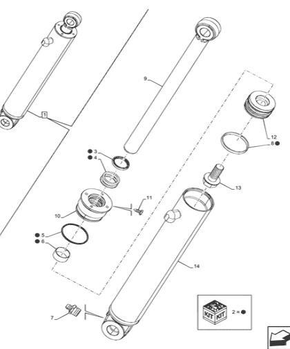 84259226 Seal Kit For Case Backhoe Loader Stabilizer Cylinder 580N 580N EP 580SN 580SN WT 590SN