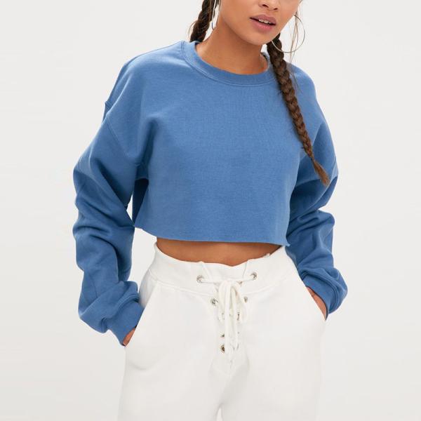 Buy Women Cropped Sweater Soft Crewneck Sweatshirt Customized at wholesale prices