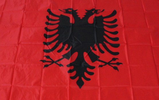Buy Fade Proof Albania Flag Outdoor Use Polyester Material Double-stitched at wholesale prices