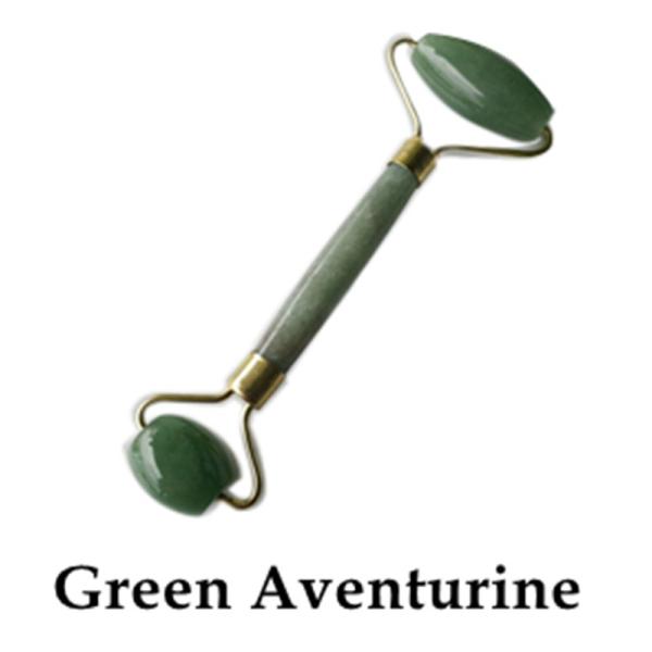 Buy Facial Massage Double Jade Roller Gemstone Aventurine Face Roller at wholesale prices