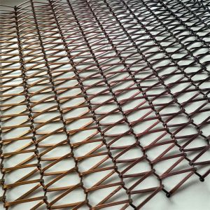 Coil Technology Metal Mesh Curtains Customized Brass Materials