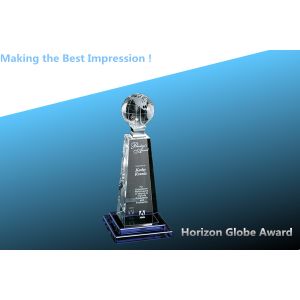 China crystal horizon globe award/crystal trophy/crystal award/glass award/glass globe trophy on sale