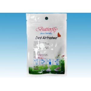 Airfreshener Cosmetic Packaging Bags Gravure Printing With Hanging Hole / Zipper