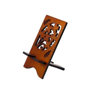 Exquisite carved wooden mobile phone holder cell phone stand