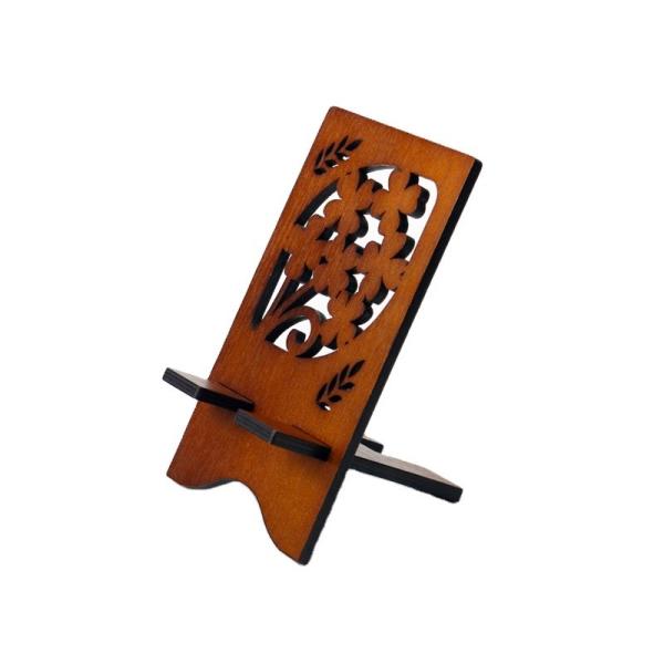 Buy Exquisite carved wooden mobile phone holder  cell phone stand at wholesale prices
