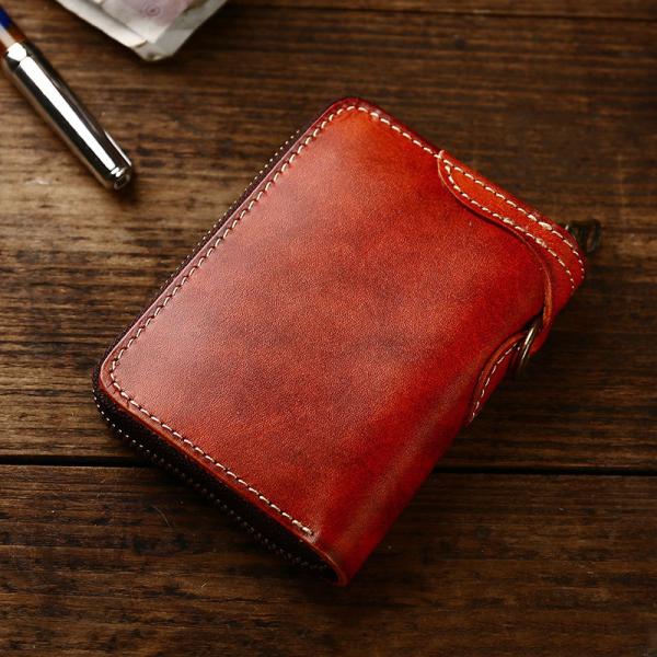 Others Pattern Type Simple Men's Wealth Cloth Wallet with Vegetable Tanned Leather