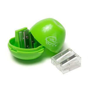 Double Hole Apple Pencil Sharpener PS Plastic Handheld
