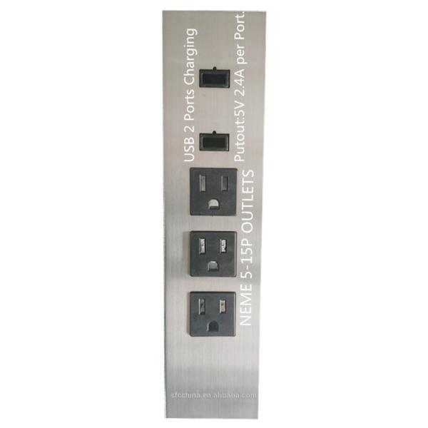 Double USB Charging 5v 2.4a per port Desktop Socket / Tabletop Socket /stainless steel of face